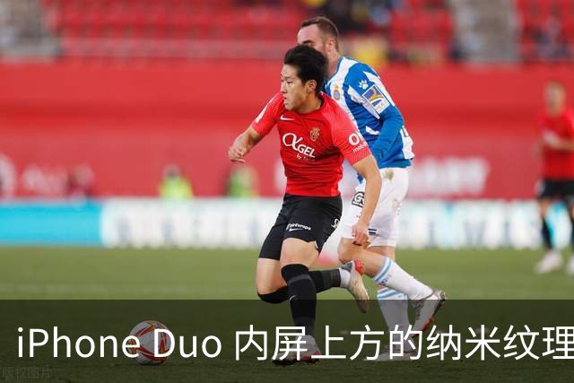 iPhone Duo 内屏上方的纳米纹理覆盖层可以拆卸并更换